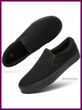 Women's Canvas Slip On Sneakers Non Slip Platform Loafers